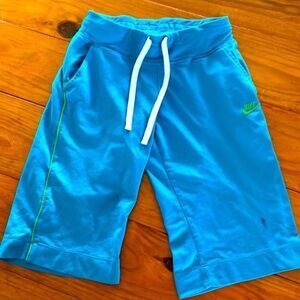 BOYS size 14 - Large  blue w/green Nike athletic shorts